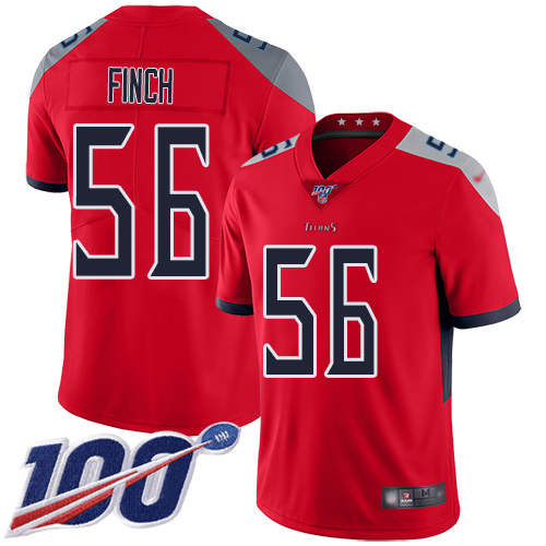 Tennessee Titans Limited Red Men Sharif Finch Jersey NFL Football #56 100th Season Inverted Legend->tennessee titans->NFL Jersey